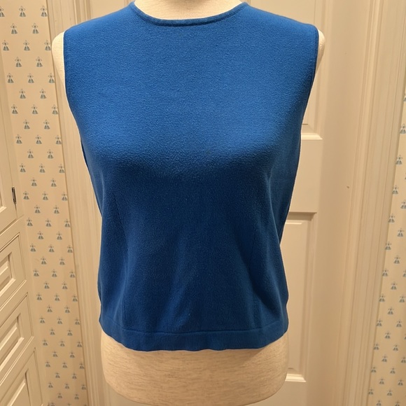 OCEAN BLUE 100% COTTON SWEATER SET BY TESS DESIGNS OF BERMUDA - Picture 3 of 4